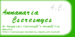 annamaria cseresnyes business card